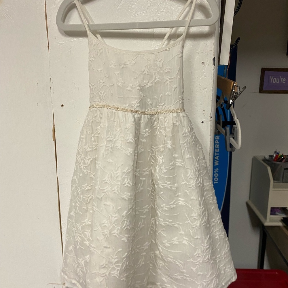 Elegant White Lace Kids Dress with Straps